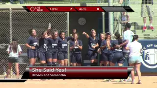 Marriage Proposal at World Cup Softball July 3 2015