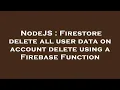 NodeJS Firestore delete all user data on account delete using a Firebase Function
