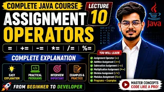 Java Assignment Operators Explained with Examples Complete Java Course in Hindi Lecture 10
