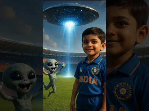 🇮🇳Motera Stadium Me Alien Ka Baccha Reh Gaya! 👽🛸 | Chota Virat Ne Ki Madad ❤️ #shorts
