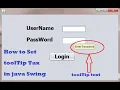 How to set toolTip text in java Swing using NetBeans