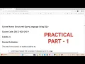SQL Practical Solutions Gujarat University BCA Sem 4 NEP 2020 Part 1 By Jainish Dabgar