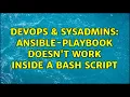DevOps SysAdmins ansible-playbook doesn t work inside a bash script