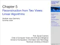 MVG - Lecture 10a Reconstruction from Two Views Linear Algorithms Part 2