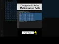 Print Multiplication Tables in C Beginner C Programs