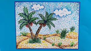 رسم منظر طبيعي باسلوب التنقطية Pointillism Drwing For Beginners 