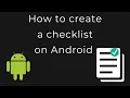 How to turn a Recyclerview into a Checklist on Android