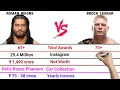 Roman Reigns vs Brock Lesnar Full Comparison Total Awards Net Worth Yearly Income