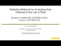 Statistics Module 9 Sampling Distributions and the t Distribution