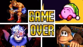 Classic SNES Video Game Deaths Game Over Screens 