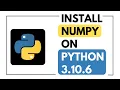 How to install Numpy on Python 3 10 6 MacOS 2022 edition