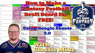 How To Make a Fantasy Football Draft Board for FREE Using Google Sheets 2 0