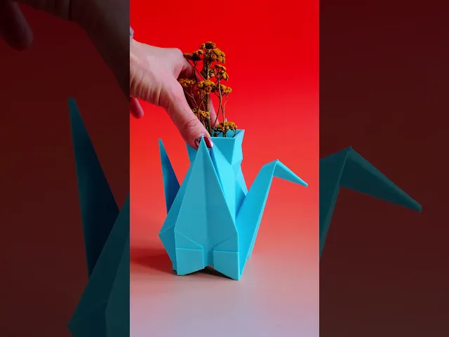 Origami Vase | Geometric 3D Printed Matte Decorative Vase video thumbnail
