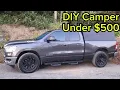DIY Truck Camper 500 built in Home Depot parking lot Ram 1500