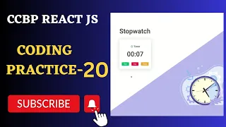 Stopwatch Coding Practice 20 REACT JS NxtWave CCBP 4 0