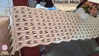 TRILHO DE MESA CHARME EM CROCHÊ-LINDO E FACIL DE FAZER-PARTE 01 #crochê#croche#trilhodemesaemcroche