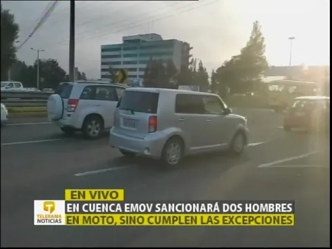 En Cuenca EMOV sancionará dos hombres en moto, sino cumplen las excepciones