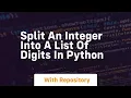 split an integer into a list of digits in python