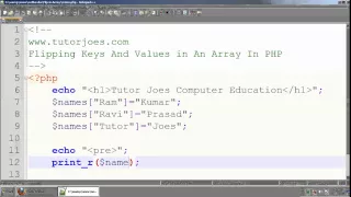 Flipping Keys and Values In Array PHP Tamil