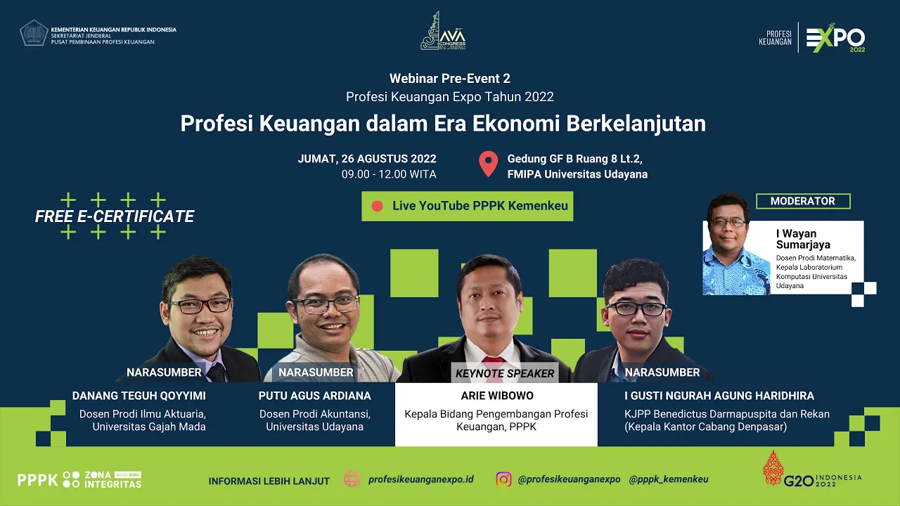 Webinar Pre-event 2 Profesi Keuangan Expo 2022: Profesi Keuangan dalam Era Ekonomi Berkelanjutan