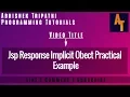 Response Implicit Object In JSP Part-10 JSP Tutorials Implicit Objects response