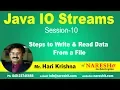 IO Streams session 10 Steps to Write Read Data From a File Mr Hari Krishna