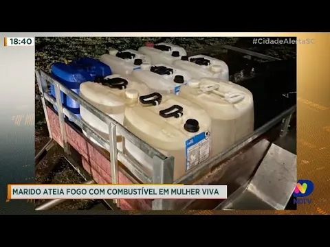 Marido ateia fogo com combustível em mulher viva