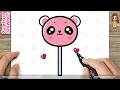 How to Draw a Cute Easy Lollipop for Kids Step by Step