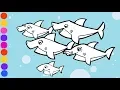 Baby Shark Song jolly Drawing and Coloring Pages Learn Colors Toy Kids Art