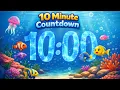 10 Minute Countdown Timer with Alarm and Happy Music Underwater Sounds