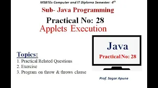 Practical-28 JPR Applets in Java Java 22412