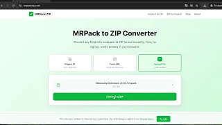 Convert mrpack file to Zip Tools Minecraft