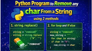 Python program to remove character from string Hindi Python Programming Examples ckd