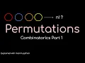 Permutations in 2 minutes Explained easily with manim Python Combinatorics part 1