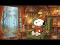 Warm Coffee & Cool Autumn Air with Snoopy ☕🍁 | Cozy Jazz for Relaxation