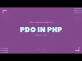 PDO in php and mysql part 1