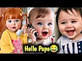 Funny Baby Saying Hello Papa 👶❤️ Cutest Talking Baby Moments | Funny Baby Family Reactions 🥰😂 2025