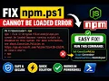 How to Fix running scripts is disabled on this system