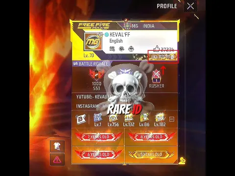 FF MOST RARE ID 🤯 WAIT FOR END 😈 #freefire#shorts #trending