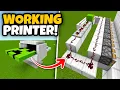 How to BUILD A WORKING PRINTER Tutorial With Redstone Minecraft Bedrock Edition