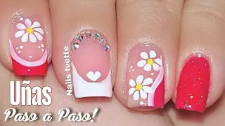 DISEÑO DE UÑAS FÁCIL! UÑAS NATURALES DECORADAS, DECORACIÓN DE UÑAS SENCILLAS Y ELEGANTES