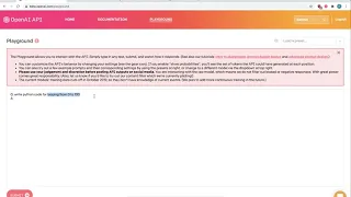 GPT3 writes Python code OpenAI API