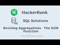 Revising Aggregations - The Sum Function HackerRank SQL Solution