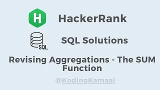 Revising Aggregations - The Sum Function HackerRank SQL Solution