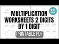 Multiplication Worksheets 2 Digits By 1 Digit Printable PDF