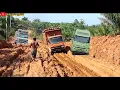 Download Lagu Empat merek truk saling adu kuat dan skill ketika berada dijalan yang parah