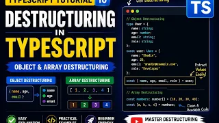 Learn TypeScript Destructuring Object Array Destructuring Bangla