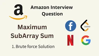 Maximum Subarray Sum - Part 1 Math Brute Force Approach Code Algo Explained For Beginners