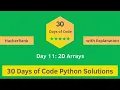 HackerRank Day 11 2D Arrays problem solution in Python with Explanation 30 Days Of Code