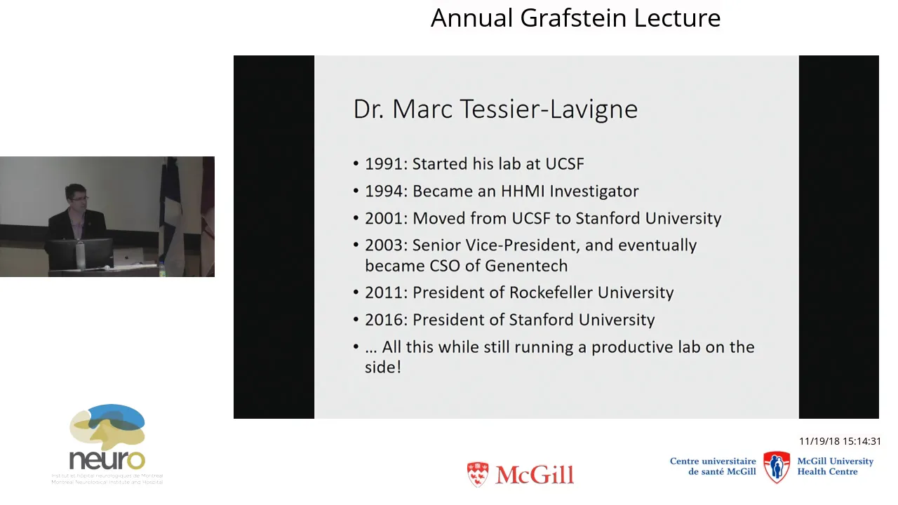 2018 Bernice Grafstein Lecture in Neuroscience